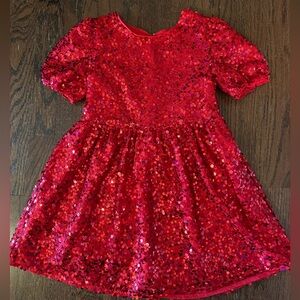 Cat and Jacket Red Sequin Christmas Dress